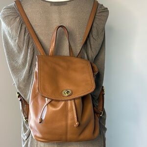 COACH Pebbled Leather Park Brown Backpack Bag
